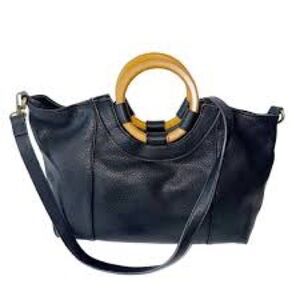 Anthropologie Black Leather Tote